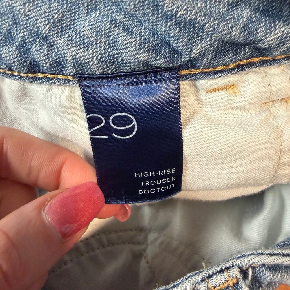 Anthropologie Pilcro High Rise Trouser Bootcut Jeans Button Fly Flare Leg Blue - Picture 11 of 13